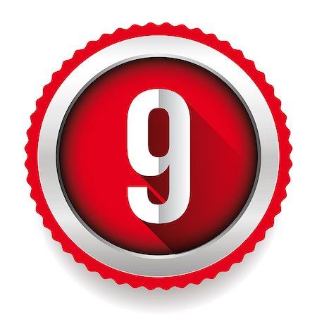 Number Nine badge vector Stock Photo - Budget Royalty-Free & Subscription, Code: 400-08757851