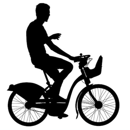 extreme bicycle vector - Silhouette of a cyclist male. vector illustration. Stock Photo - Budget Royalty-Free & Subscription, Code: 400-08758939