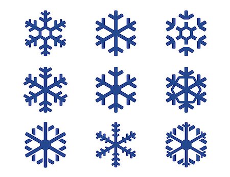 simsearch:400-08573713,k - snowflake blue icons set on white background Photographie de stock - Aubaine LD & Abonnement, Code: 400-08759027