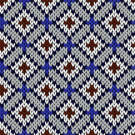 simsearch:400-08755020,k - Abstract knitting ornamental seamless vector pattern as a knitted fabric texture in blue, grey, brown and white colors Stockbilder - Microstock & Abonnement, Bildnummer: 400-08759879