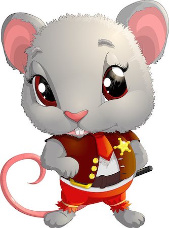 prison guards in uniform - Beautiful sheriff mouse on a white background Stock Photo - Budget Royalty-Free & Subscription, Code: 400-08759892