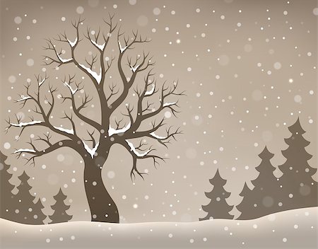 simsearch:400-08621985,k - Winter tree topic image 2 - eps10 vector illustration. Stock Photo - Budget Royalty-Free & Subscription, Code: 400-08759982