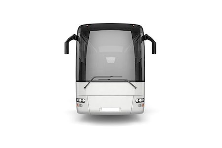 Front View - Bus Mock Up on White Background, 3D Illustration Stock Photo - Budget Royalty-Free & Subscription, Code: 400-08750114