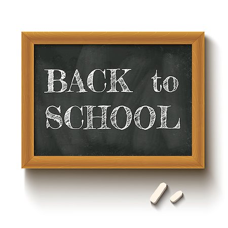 simsearch:400-08998170,k - Vector illustration of a chalkboard and chalks with text back to school Foto de stock - Super Valor sin royalties y Suscripción, Código: 400-08750173