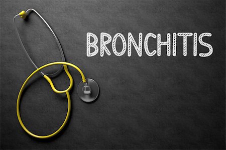 Medical Concept: Bronchitis - Medical Concept on Black Chalkboard. Medical Concept: Bronchitis - Text on Black Chalkboard with Yellow Stethoscope. 3D Rendering. Stock Photo - Budget Royalty-Free & Subscription, Code: 400-08750288