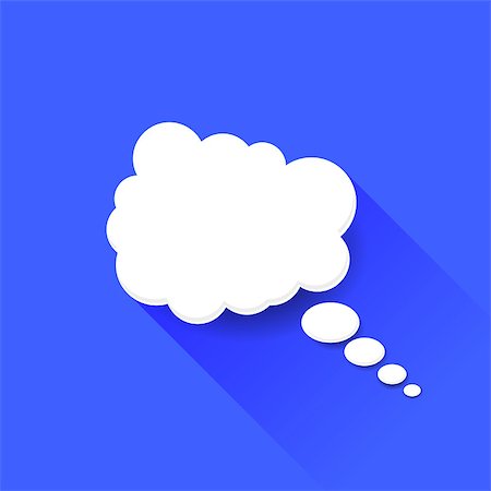 funny retro groups - White Speech Bubble Isolated on Blue Background. Long Shadow Stock Photo - Budget Royalty-Free & Subscription, Code: 400-08750407