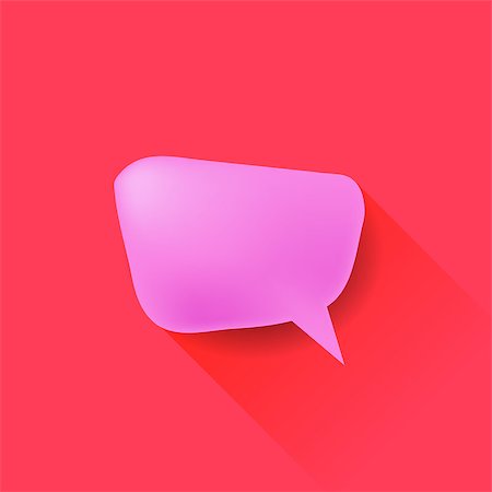funny retro groups - Pink Speech Bubble Isolated on Red Background. Long Shadow Stock Photo - Budget Royalty-Free & Subscription, Code: 400-08750410