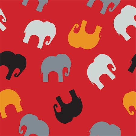 Seamless pattern. Texture with colorful elephants. Can be used for textile, website background, book cover, packaging. Photographie de stock - Aubaine LD & Abonnement, Code: 400-08750594