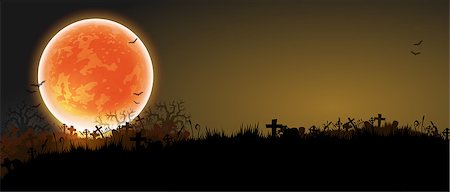simsearch:400-08260546,k - Halloween background with black night, a cemetery and a  moon Fotografie stock - Microstock e Abbonamento, Codice: 400-08750616