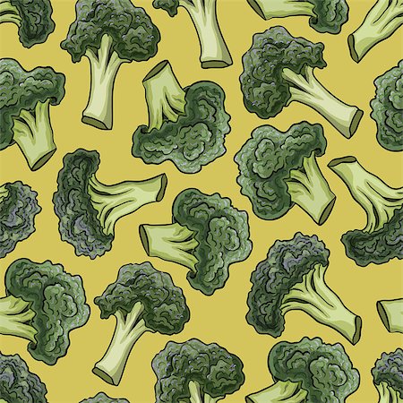 pic of cabbage for drawing - Broccoli hand drawn vector seamless pattern. Vegetable engraved style illustration. Isolated Broccoli background. Detailed vegetarian food drawing. Farm market product. Stock Photo - Budget Royalty-Free & Subscription, Code: 400-08750670