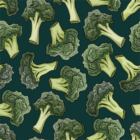 egnismoore (artist) - Broccoli hand drawn vector seamless pattern. Vegetable engraved style illustration. Isolated Broccoli background. Detailed vegetarian food drawing. Farm market product. Photographie de stock - Aubaine LD & Abonnement, Code: 400-08750672