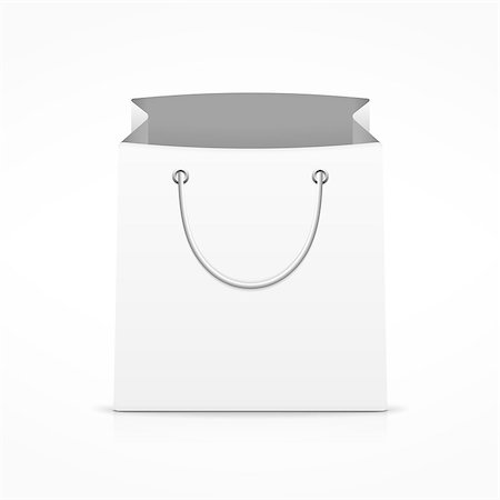 recycling fashion - Empty white shopping bag with handle, vector eps10 illustration Stock Photo - Budget Royalty-Free & Subscription, Code: 400-08750905