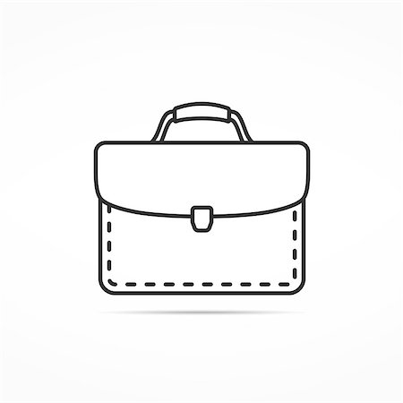 Briefcase minimal line icon, vector eps10 illustration Stock Photo - Budget Royalty-Free & Subscription, Code: 400-08750918