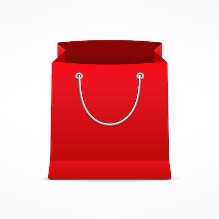 recycling fashion - Red shopping bag on white background, vector eps10 illustration Stock Photo - Budget Royalty-Free & Subscription, Code: 400-08750939