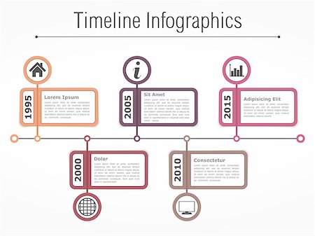 simsearch:400-08225044,k - Horizontal timeline infographics design template, vector eps10 illustration Foto de stock - Super Valor sin royalties y Suscripción, Código: 400-08750950