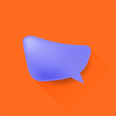 funny retro groups - Single Blue Speech Bubble Isolated on Orange Background. Long Shadow Stock Photo - Budget Royalty-Free & Subscription, Code: 400-08751018