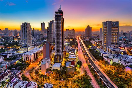 skyline bangkok destination - Bangkok, Thailand skyline from Krung Thong Buri. Stock Photo - Budget Royalty-Free & Subscription, Code: 400-08751101