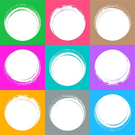 Colorful brush strokes circle buttons web design collection Stock Photo - Budget Royalty-Free & Subscription, Code: 400-08751164