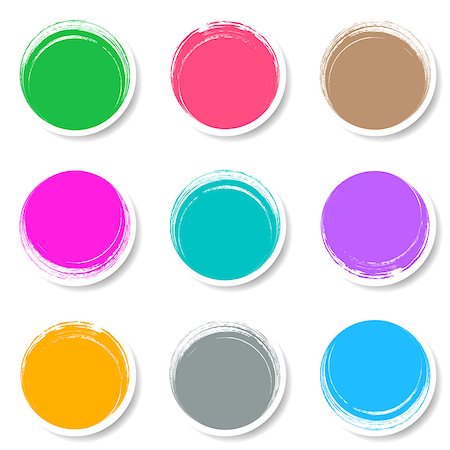 Colorful brush strokes circle buttons web design collection Stock Photo - Budget Royalty-Free & Subscription, Code: 400-08751166