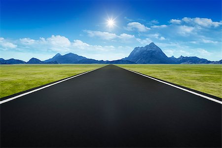 3d rendering of a road to horizon background Stock Photo - Budget Royalty-Free & Subscription, Code: 400-08751213