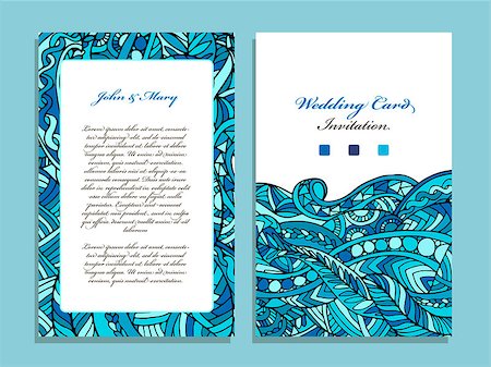 simsearch:400-08162351,k - Wedding card template, marine design. Vector illustration Stock Photo - Budget Royalty-Free & Subscription, Code: 400-08751269