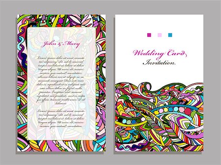 simsearch:400-08162351,k - Wedding card template, abstract colorful design. Vector illustration Stock Photo - Budget Royalty-Free & Subscription, Code: 400-08751271