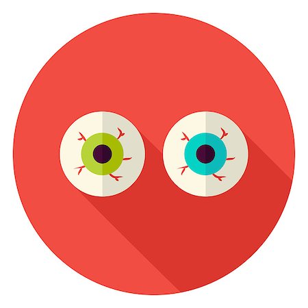 scary eyes drawing - Spooky Eyeballs Circle Icon. Flat Design Vector Illustration with Long Shadow. Happy Halloween Symbol. Stock Photo - Budget Royalty-Free & Subscription, Code: 400-08751351