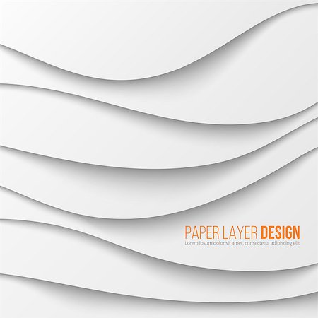 Abstract white waved paper layers with drop shadows. Vector illustration Stockbilder - Microstock & Abonnement, Bildnummer: 400-08751808