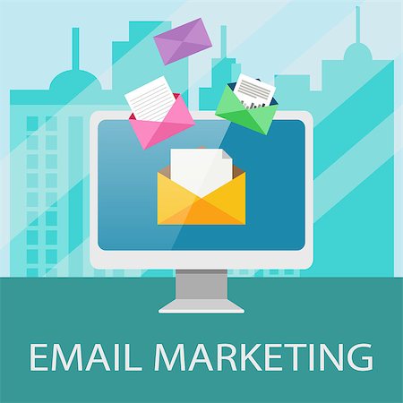 Email marketing concept with monitor and mails Stockbilder - Microstock & Abonnement, Bildnummer: 400-08751901