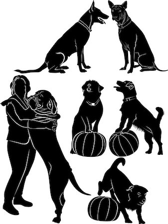 simsearch:400-08669628,k - Dogs collection silhouette black Stock Photo - Budget Royalty-Free & Subscription, Code: 400-08751992