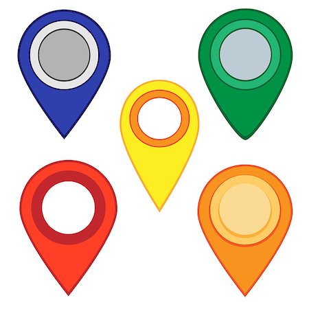 Colored vector illustration map pin map markers icons. Stock Photo - Budget Royalty-Free & Subscription, Code: 400-08752024