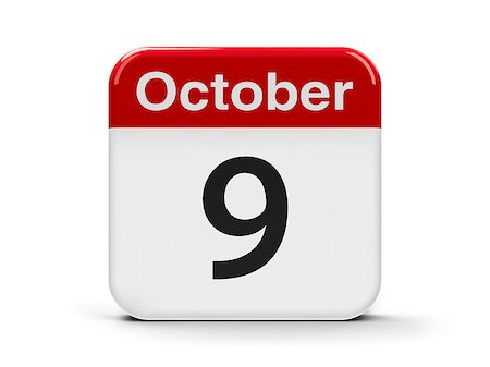 Calendar web button - The Ninth of October - World Post Day, three-dimensional rendering, 3D illustration Stock Photo - Budget Royalty-Free & Subscription, Code: 400-08752236