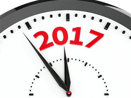 Black clock with 2017 represents coming new year 2017, three-dimensional rendering, 3D illustration Stock Photo - Budget Royalty-Free & Subscription, Code: 400-08752237