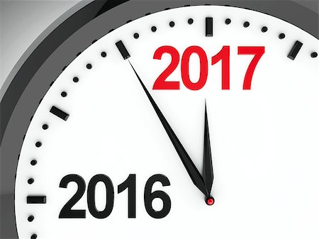 simsearch:400-08575544,k - Black clock with 2016-2017 change represents coming new year 2017, three-dimensional rendering, 3D illustration Stockbilder - Microstock & Abonnement, Bildnummer: 400-08752242