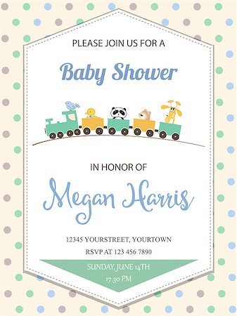 simsearch:400-06060645,k - delicate baby boy shower card with toy train, vector format Stock Photo - Budget Royalty-Free & Subscription, Code: 400-08752410