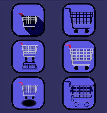 simsearch:400-08653723,k - Set of vector icons of supermarket cart images made in various icon styles Stock Photo - Budget Royalty-Free & Subscription, Code: 400-08752423