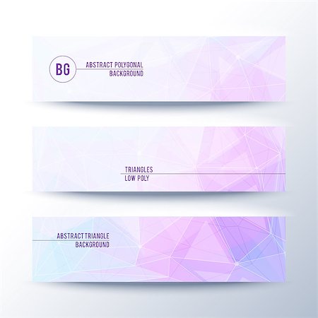 simsearch:400-08094145,k - Set of horisontal abstract low poly geometric banners with triangles, vector illustration Photographie de stock - Aubaine LD & Abonnement, Code: 400-08752550