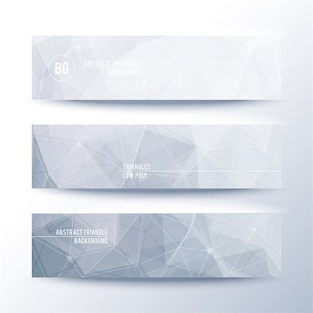 simsearch:400-08094145,k - Set of horisontal abstract low poly geometric banners with triangles, vector illustration Photographie de stock - Aubaine LD & Abonnement, Code: 400-08752551