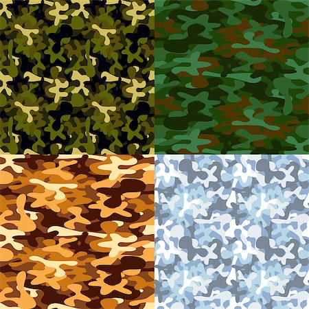 simsearch:400-05182601,k - Set of four military camouflage seamless patterns Stock Photo - Budget Royalty-Free & Subscription, Code: 400-08752730