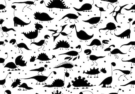 simsearch:400-08956391,k - Funny dinosaurs, seamless pattern for your design. Vector illustration Stock Photo - Budget Royalty-Free & Subscription, Code: 400-08752757