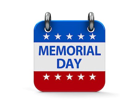 Memorial day calendar icon as american flag, three-dimensional rendering, 3D illustration Stock Photo - Budget Royalty-Free & Subscription, Code: 400-08752796
