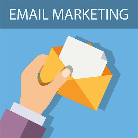 Email Marketing Concept. Vector hand holding open envelope Stockbilder - Microstock & Abonnement, Bildnummer: 400-08752888