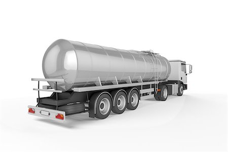 simsearch:400-07677926,k - Big Tanker Truck isolated on white background. Mock up - 3D illustration Stockbilder - Microstock & Abonnement, Bildnummer: 400-08753035