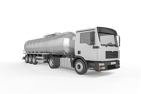 simsearch:400-07677926,k - Big Tanker Truck isolated on white background. Mock up - 3D illustration Stockbilder - Microstock & Abonnement, Bildnummer: 400-08753037