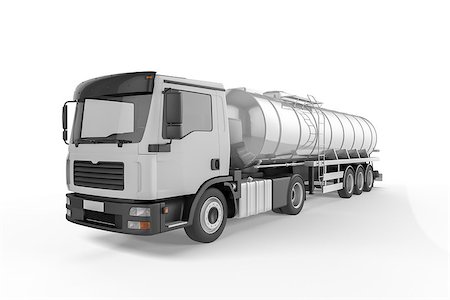 simsearch:400-07677926,k - Big Tanker Truck isolated on white background. Mock up - 3D illustration Stockbilder - Microstock & Abonnement, Bildnummer: 400-08753031