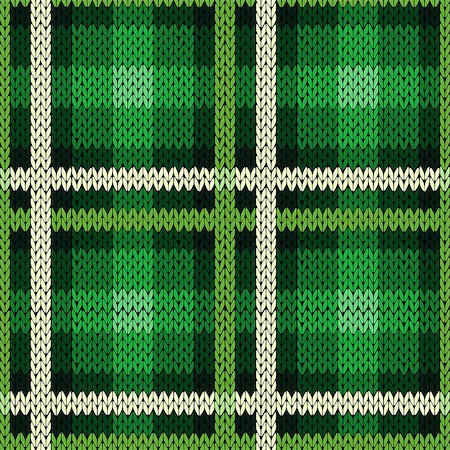 simsearch:400-08755020,k - Seamless vector pattern as a woollen Celtic tartan plaid or a knitted fabric texture in green and white colors Stockbilder - Microstock & Abonnement, Bildnummer: 400-08753074