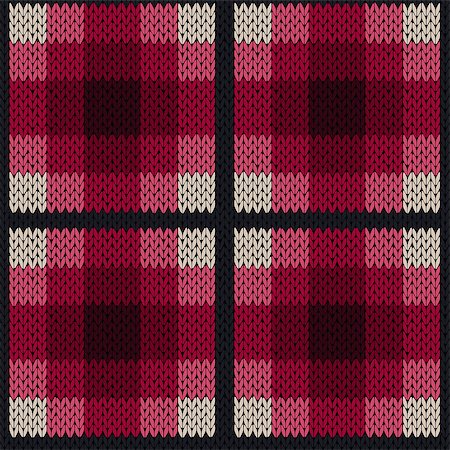 simsearch:400-08754191,k - Seamless vector pattern as a woollen Celtic tartan plaid or a knitted fabric texture in pink, red and dark grey colors Stockbilder - Microstock & Abonnement, Bildnummer: 400-08753071