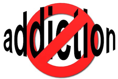 Stop addiction sign in red with white background, 3D rendering Stock Photo - Budget Royalty-Free & Subscription, Code: 400-08753219