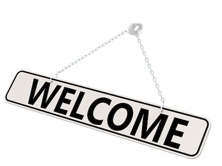 Welcome banner isolated on white, 3D rendering Stock Photo - Budget Royalty-Free & Subscription, Code: 400-08753225