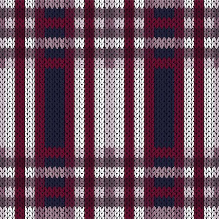 simsearch:400-08755020,k - Seamless vector pattern as a woollen Celtic tartan plaid or a knitted fabric in contrast hues of dark blue and red, violet and white Stockbilder - Microstock & Abonnement, Bildnummer: 400-08753735